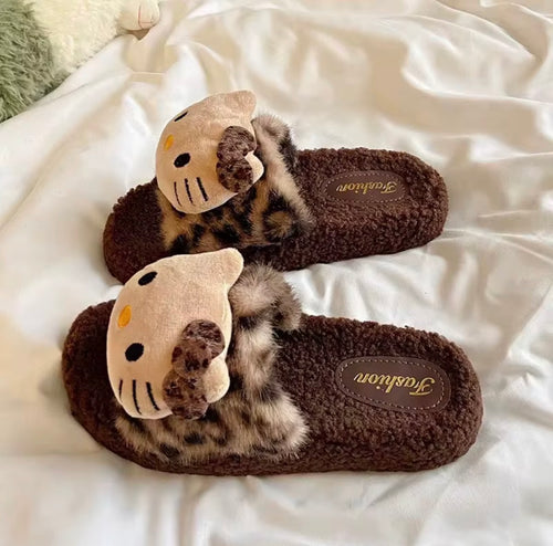 Hello Kitty Leopard Print Slides